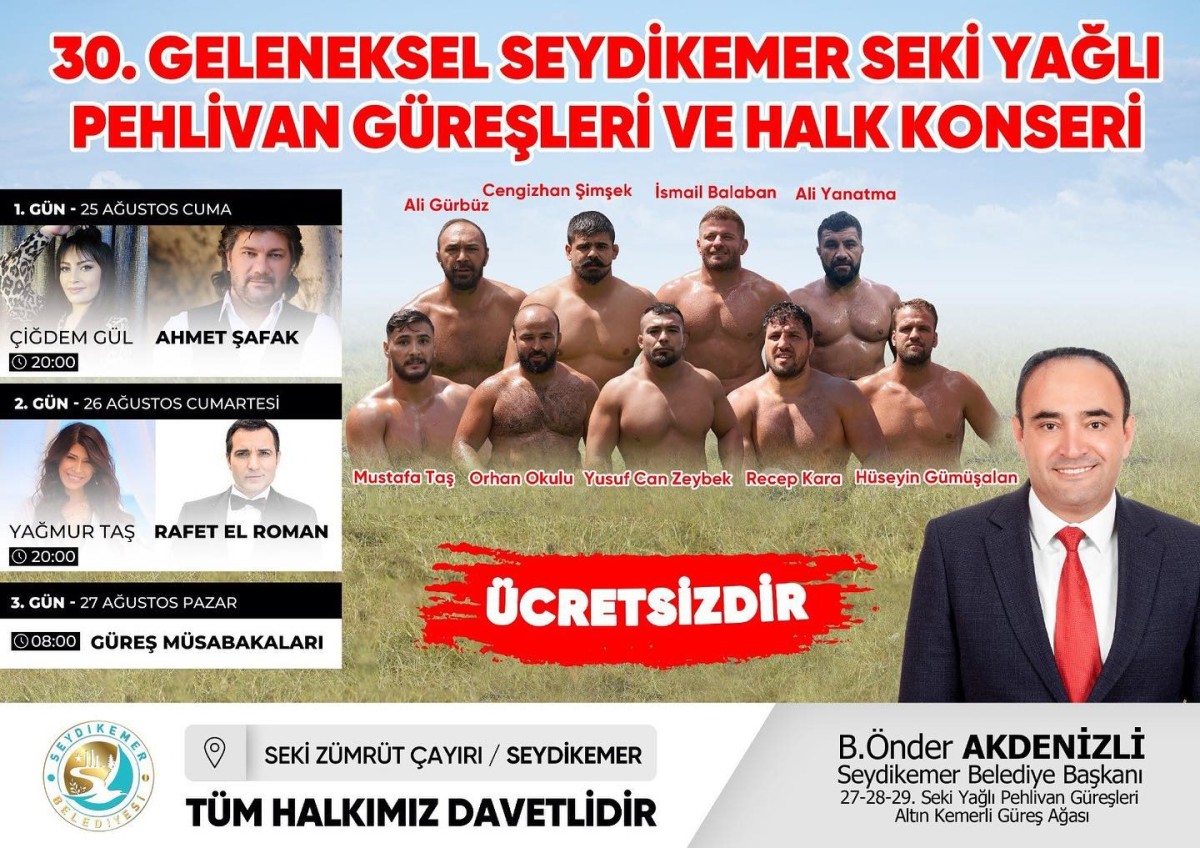 Ahmet Şafak ve Rafet El Roman Seydikemer’de Sahne Alacak