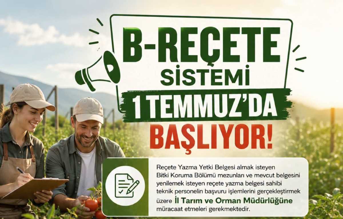 Muğla Tarım ve Orman Müdürlüğü’nden B-Reçete Sistemi Uyarısı