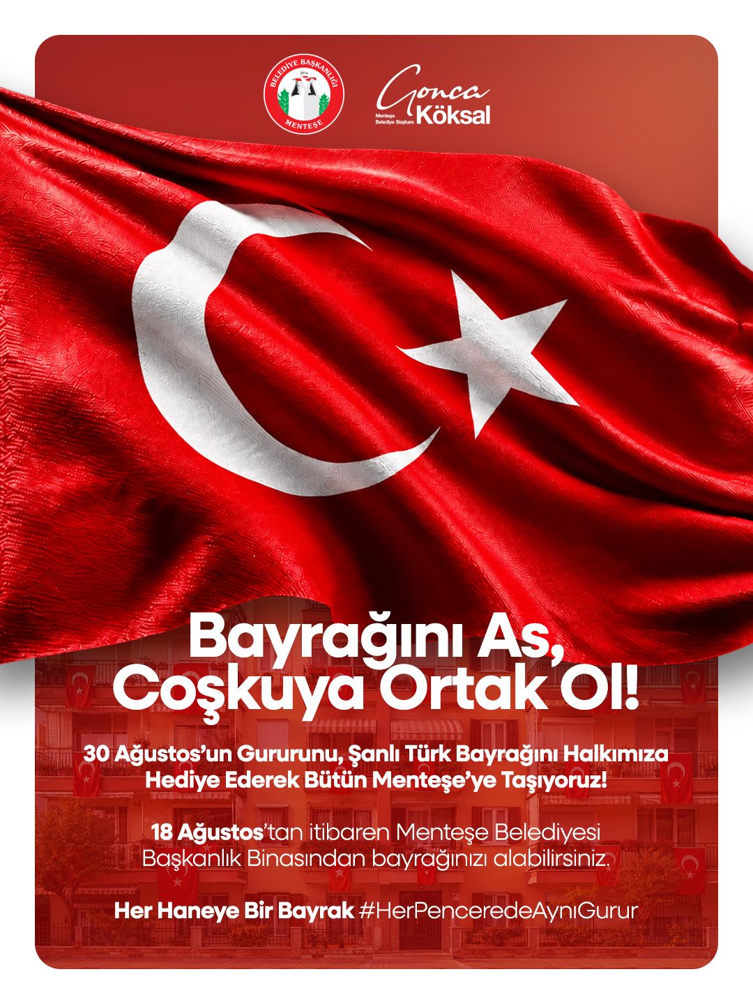 MENTEŞE BELEDİYESİ'NDEN 30 AĞUSTOS'A ÖZEL