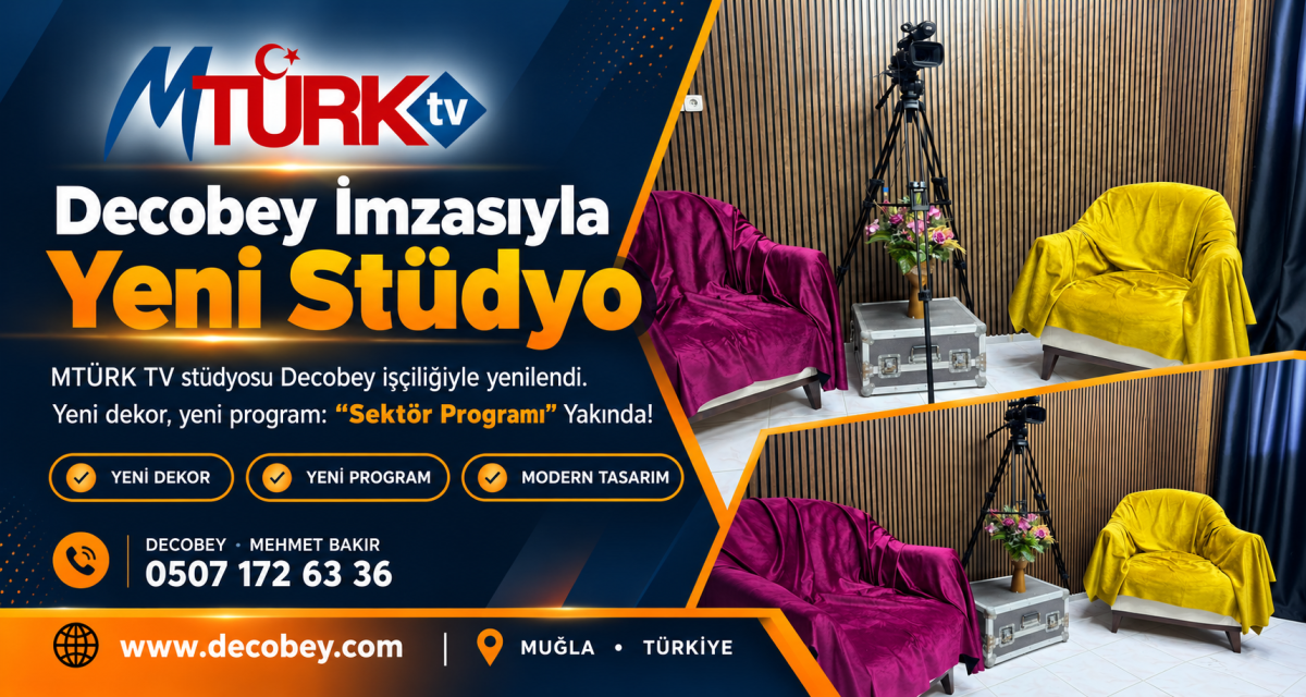 MTÜRK TV Stüdyosu Decobey İmzasıyla Yenilendi: Ekranlarda Yeni Dönem Başlıyor