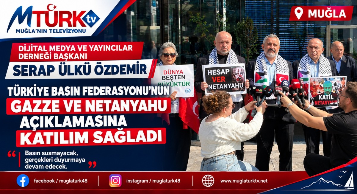 Dijital Medya ve Yayıncılar Derneği Başkanı Serap Ülkü Özdemir, TÜBAF'ın Gazze Açıklamasına Katıldı
